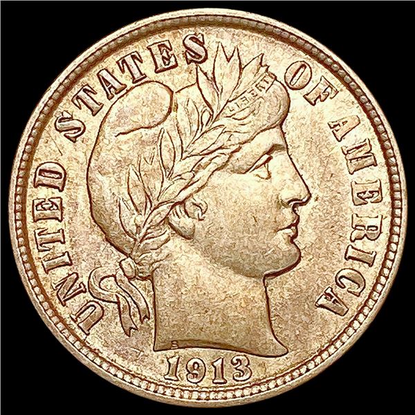 1913 Barber Dime CHOICE AU