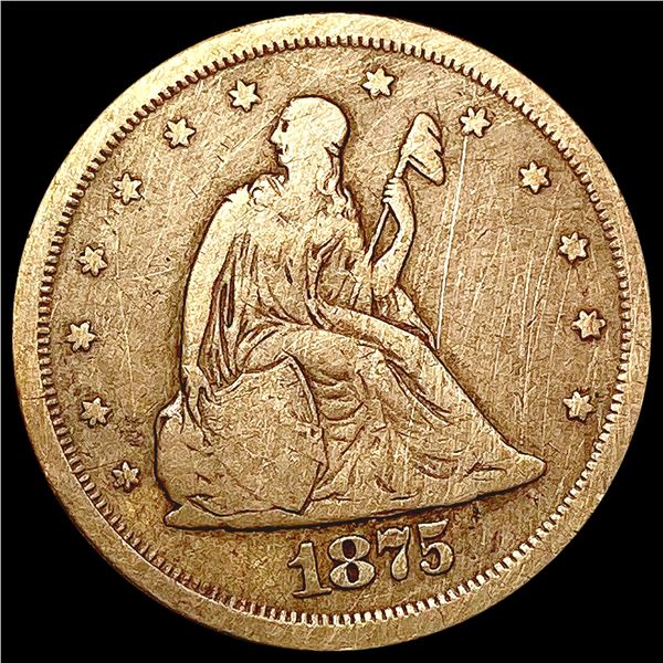 1875-S Twenty Cent Piece LIGHTLY CIRCULATED
