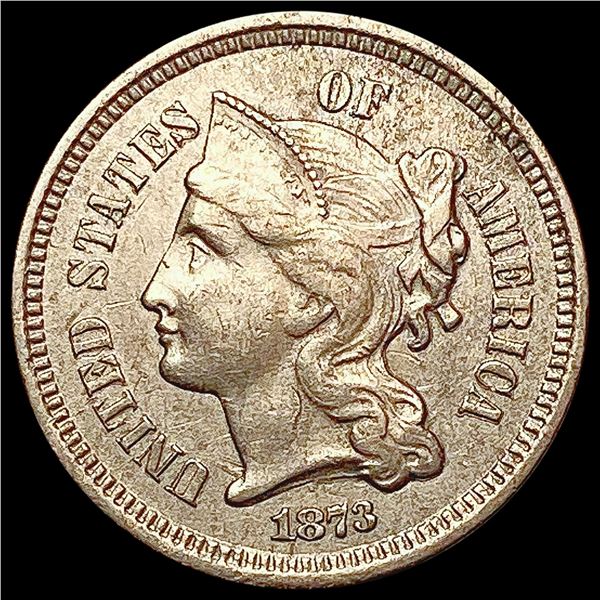 1873 Op 3 Nickel Three Cent CLOSELY UNCIRCULATED