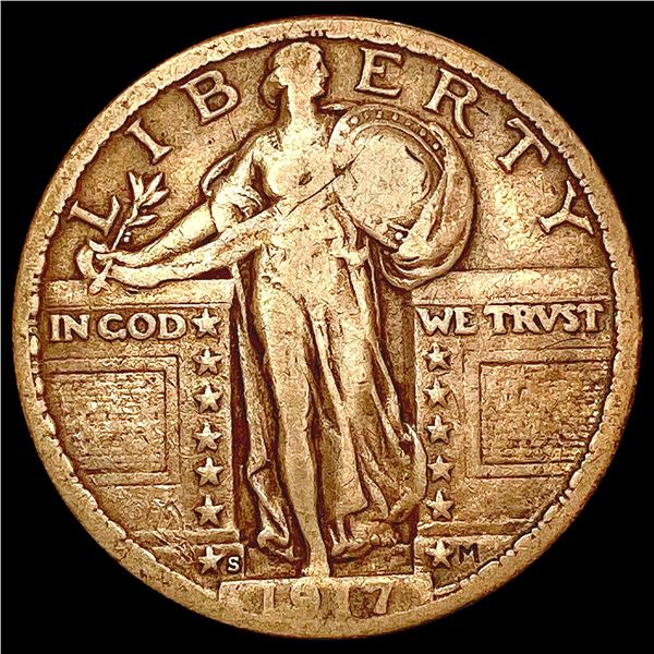 1917-S T2  Standing Liberty Quarter LIGHTLY CIRCULATED