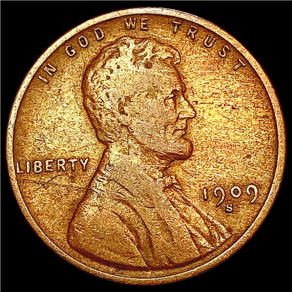 1909-S Wheat Cent LIGHTLY CIRCULATED