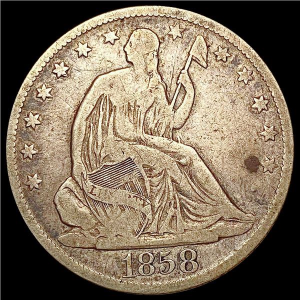 1858-O Seated Liberty Half Dollar LIGHTLY CIRCULATED
