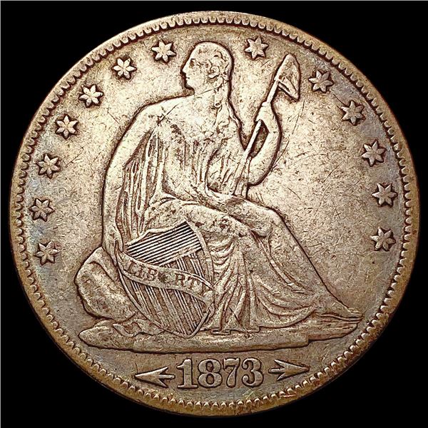 1873 Arrows Seated Liberty Half Dollar ABOUT UNCIRCULATED