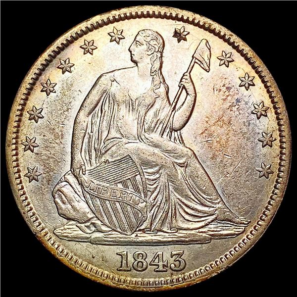 1843 Seated Liberty Half Dollar CHOICE AU