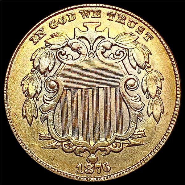 1876 Shield Nickel CHOICE AU