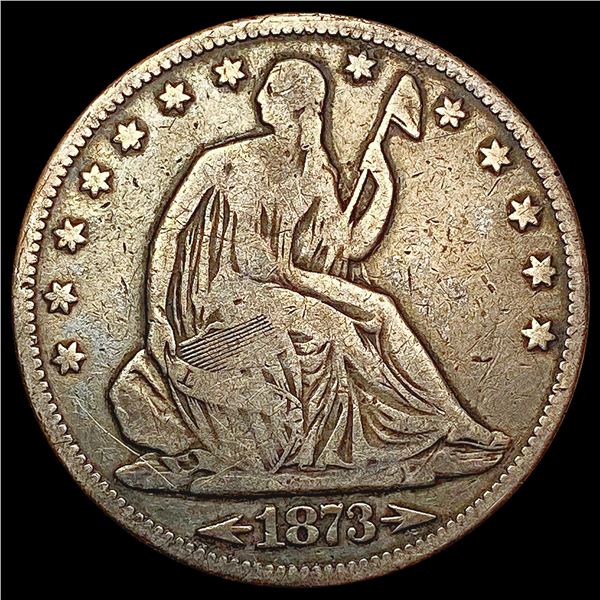 1873 Arrows Seated Liberty Half Dollar ABOUT UNCIRCULATED