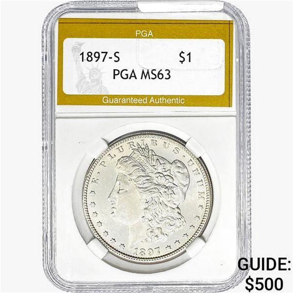 1897-S Morgan Silver Dollar PGA MS63