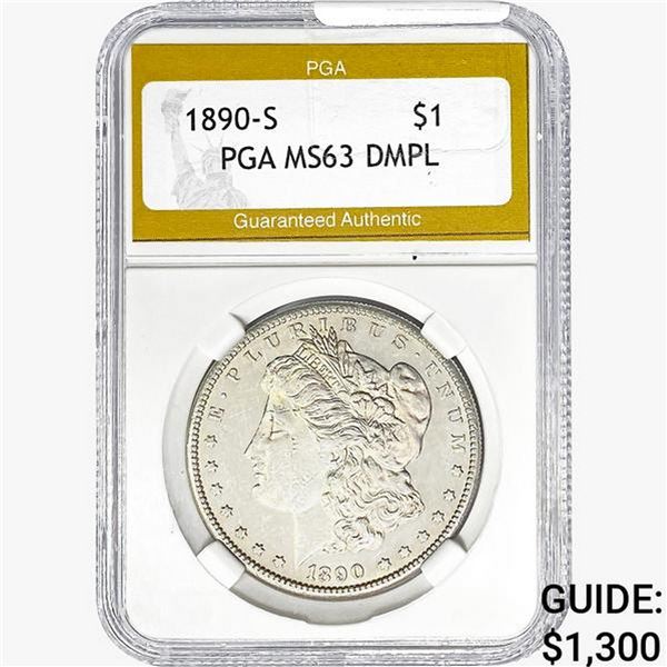 1890-S Morgan Silver Dollar PGA MS63 DMPL