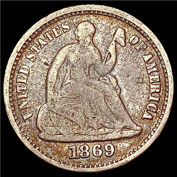 1869-S Seated Liberty Half Dime LIGHTLY CIRCULATED