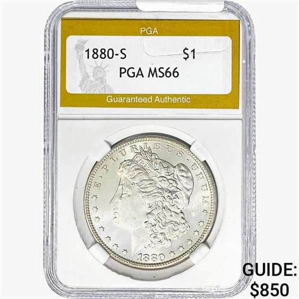 1880-S Morgan Silver Dollar PGA MS66