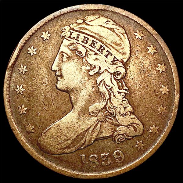 1839 Capped Bust Half Dollar ABOUT UNCIRCULATED