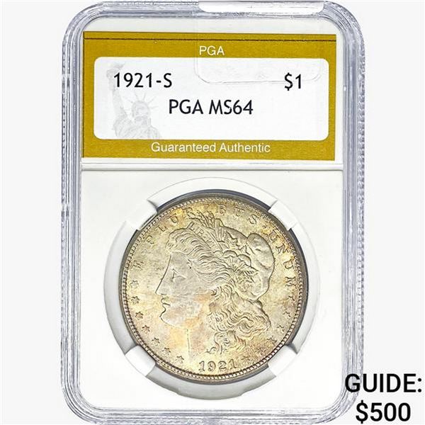 1921-S Morgan Silver Dollar PGA MS64