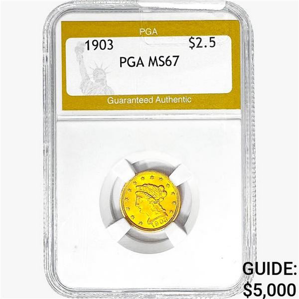1903 $2.50 Gold Quarter Eagle PGA MS67