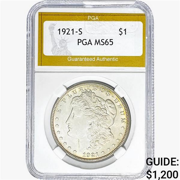 1921-S Morgan Silver Dollar PGA MS65