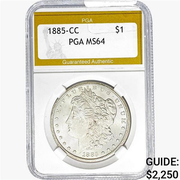 1885-CC Morgan Silver Dollar PGA MS64