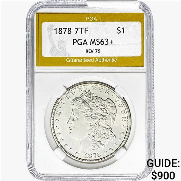 1878 REV 79 Morgan Silver Dollar PGA MS63+
