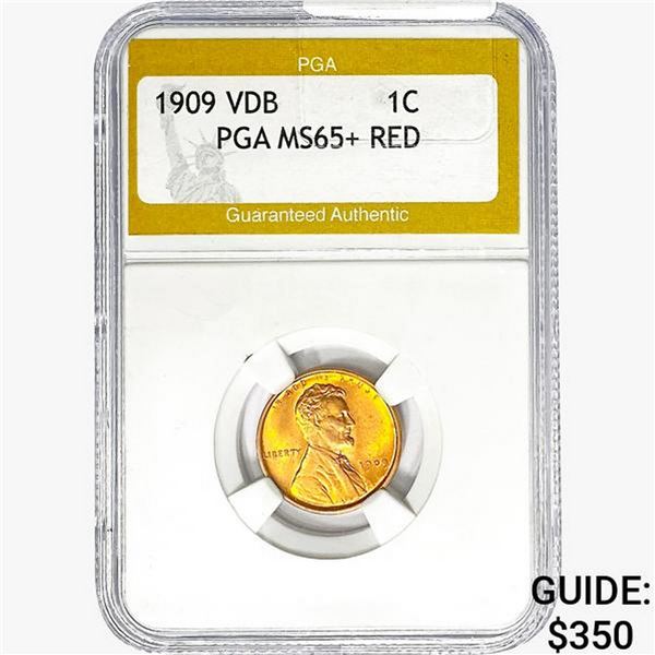 1909 Wheat Cent PGA MS65+ RED, VDB