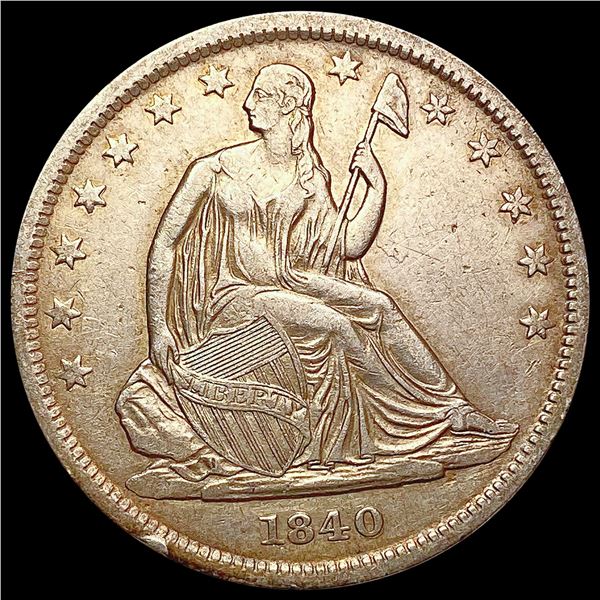 1840 Seated Liberty Half Dollar NEARLY UNCIRCULATED