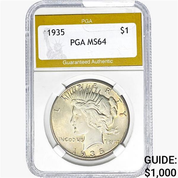 1935 Silver Peace Dollar PGA MS64