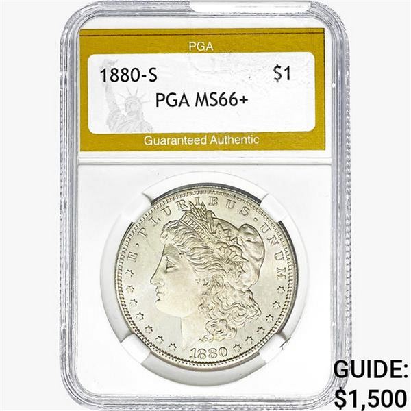 1880-S Morgan Silver Dollar PGA MS66+