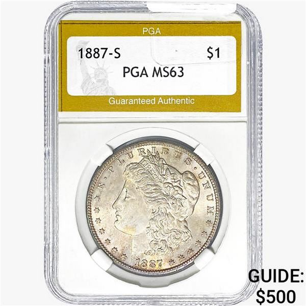 1887-S Morgan Silver Dollar PGA MS63