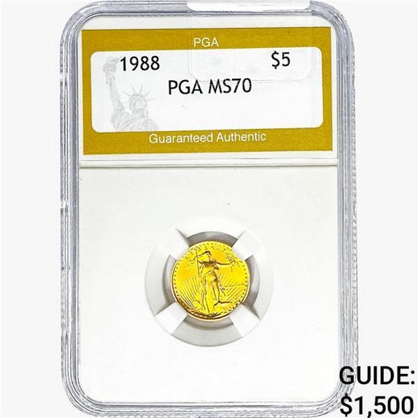 1988 1/10oz Gold $5 Eagle PGA MS70