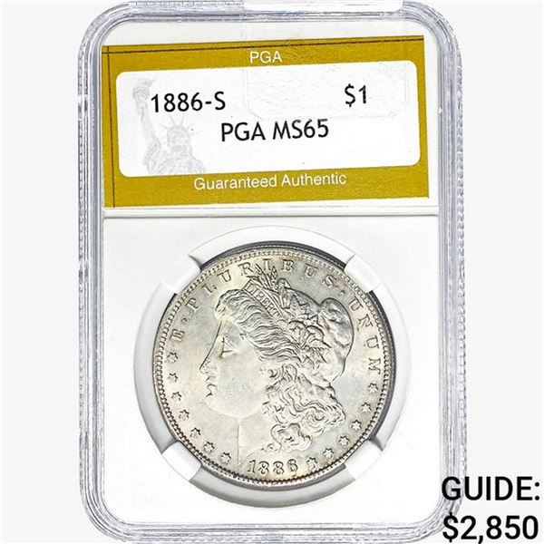 1886-S Morgan Silver Dollar PGA MS65