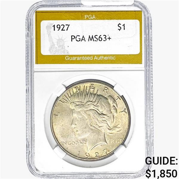 1927-S Silver Peace Dollar PGA MS63+