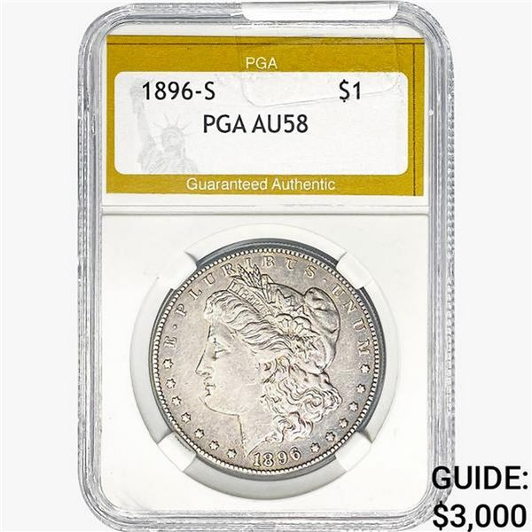 1896-S Morgan Silver Dollar PGA AU58