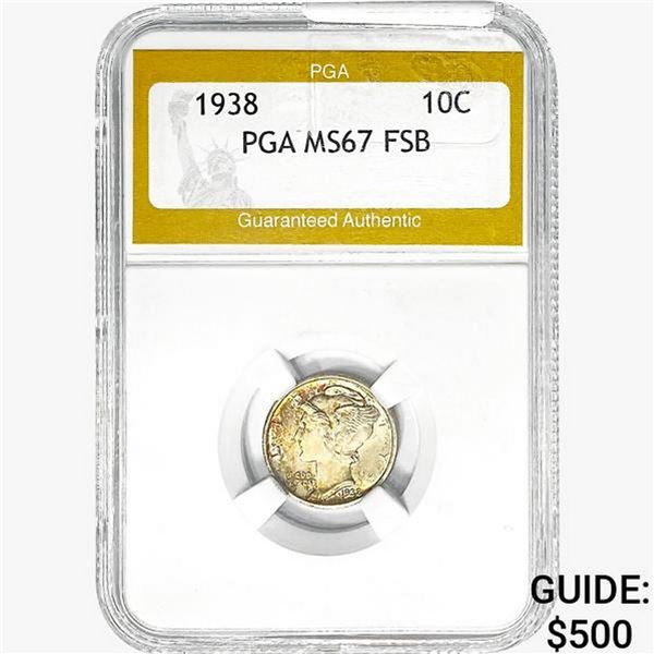 1938 Mercury Silver Dime PGA MS67 FSB