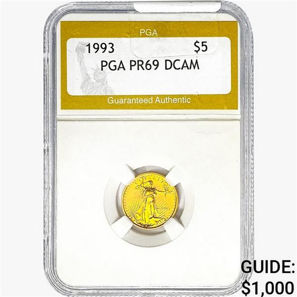 1993 1/10oz Gold $5 Eagle PGA PR69 DCAM