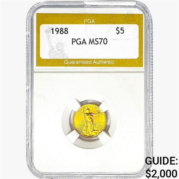 1988 1/10oz Gold $5 Eagle PGA MS70