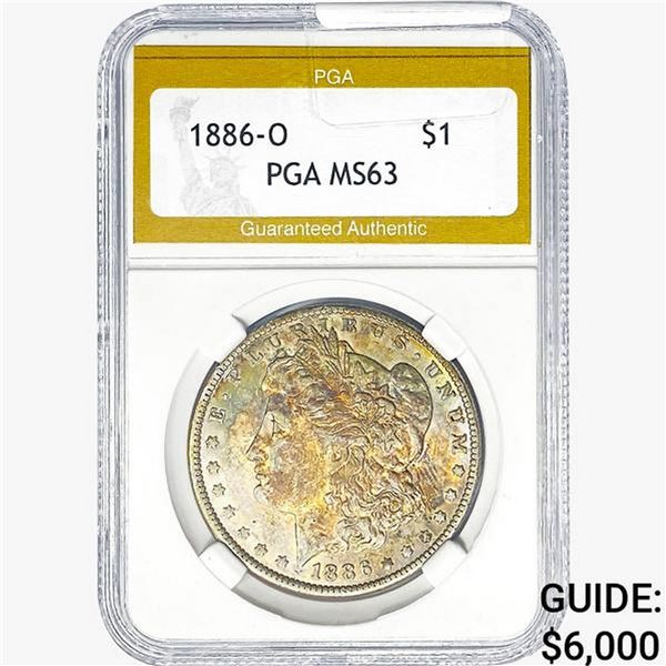 1886-O Morgan Silver Dollar PGA MS63