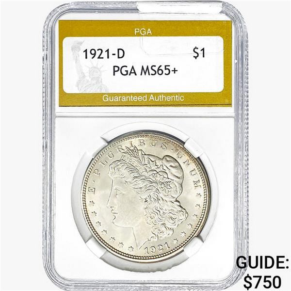 1921-D Morgan Silver Dollar PGA MS65+