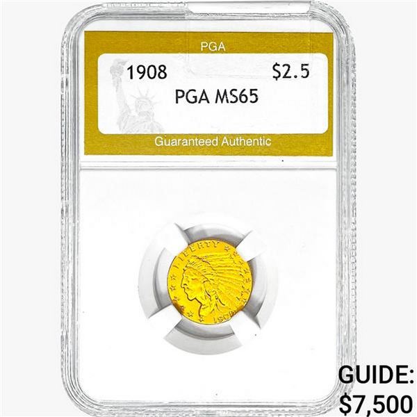 1908 $2.50 Gold Quarter Eagle PGA MS65