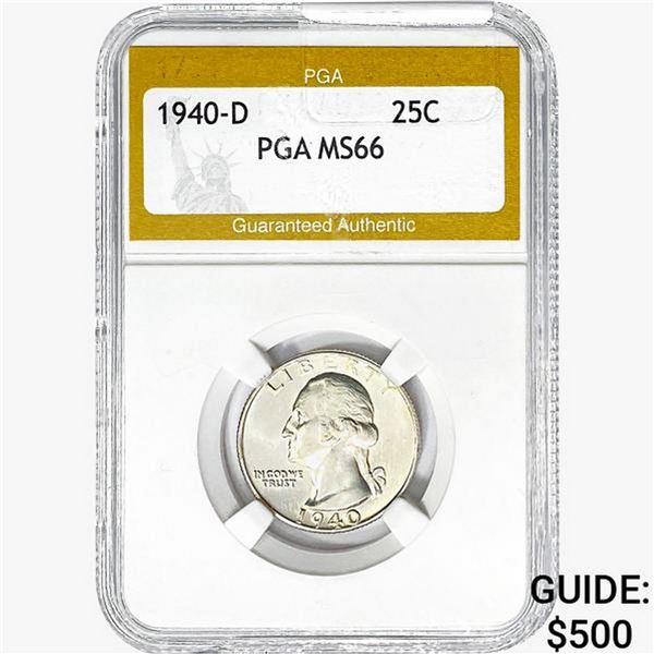 1940-D Washington Silver Quarter PGA MS66