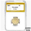 Image 1 : 1867 Shield Nickel PGA MS62 NO RAYS