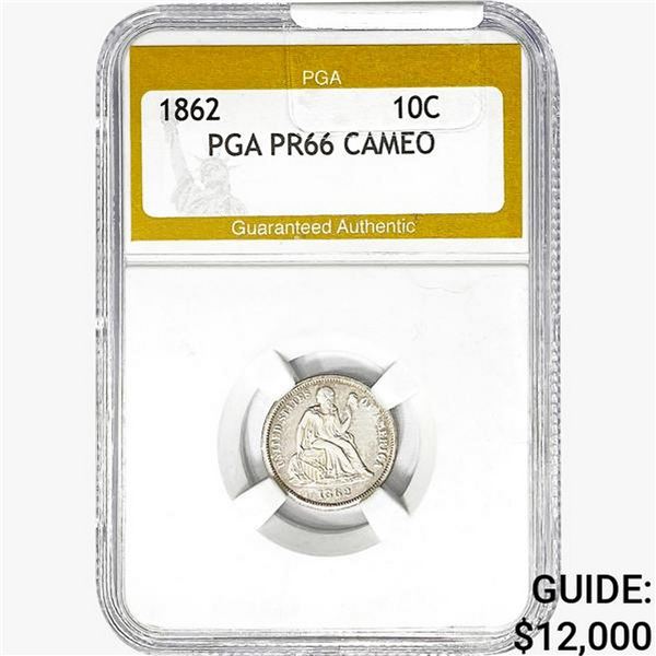 1862 Seated Liberty Dime PGA PR66 CAMEO