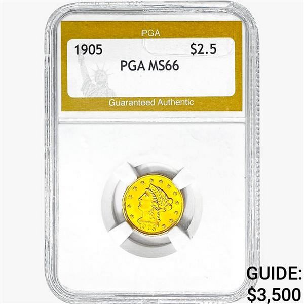 1905 $2.50 Gold Quarter Eagle PGA MS66