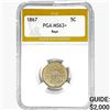 Image 1 : 1867 Shield Nickel PGA MS63+ RAYS