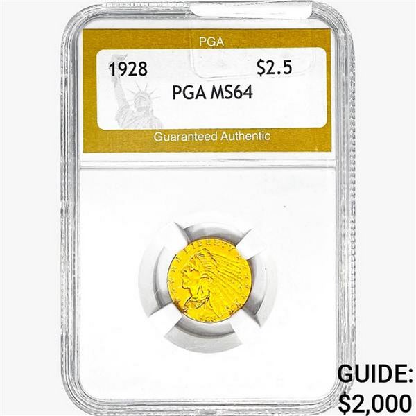 1928 $2.50 Gold Quarter Eagle PGA MS64