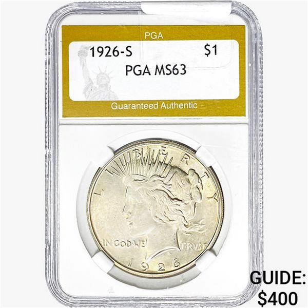 1926-S Silver Peace Dollar PGA MS63