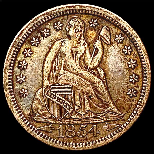 1854-O Seated Liberty Dime ABOUT UNCIRCULATED