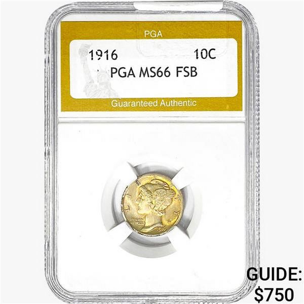1916 Mercury Silver Dime PGA MS66 FSB