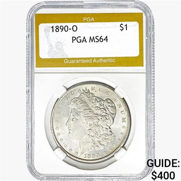 1890-O Morgan Silver Dollar PGA MS64