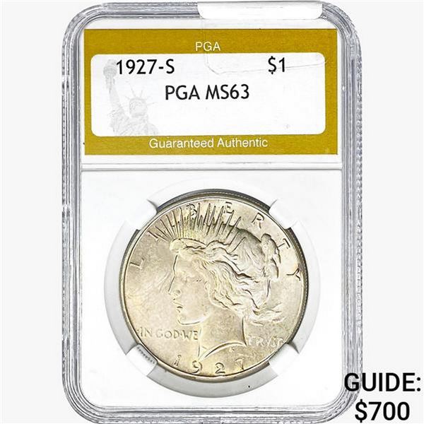 1927-S Silver Peace Dollar PGA MS63
