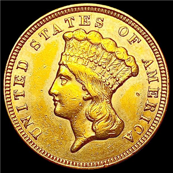 1856 $3 Gold Piece CHOICE AU