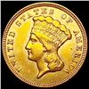 1856 $3 Gold Piece CHOICE AU