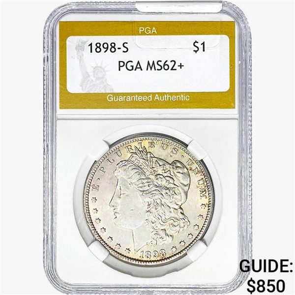 1898-S Morgan Silver Dollar PGA MS62+