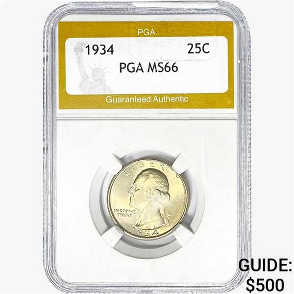 1934 Washington Silver Quarter PGA MS66